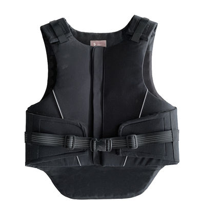 Colete de segurança preto para cavaleiros Leve, confortável Colete equestre 1,2 kg