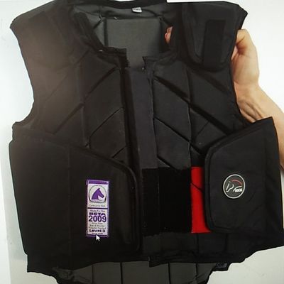 Certificação CE Veste de corpo de cavaleiros de cavalo preto para cuidados e proteção leves