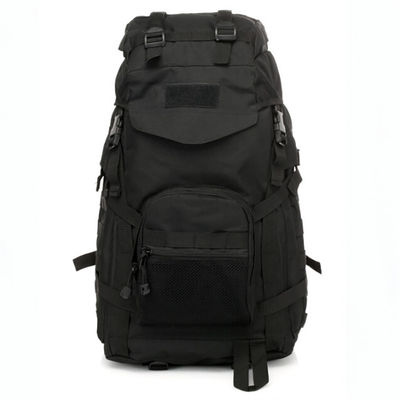 Mochila preta de grande capacidade para desporto ao ar livre, feita de revestimento de PVC e poliéster 600D