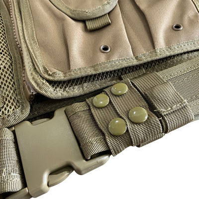 Colete de proteção multifuncional Khaki/Tan com bolsas múltiplas e revestimento de malha 1,6 kg