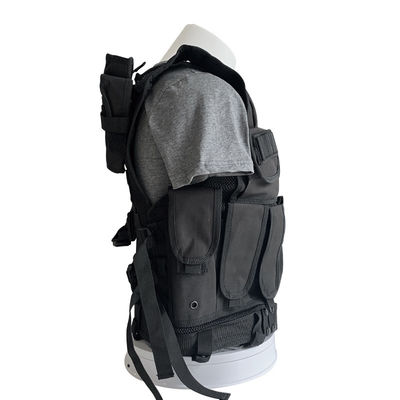 Colete negro de protecção confortável com várias bolsas para tecido do corpo e do equipamento