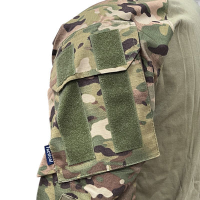 Traje de uniforme preto resistente ao desgaste para treino ao ar livre Roupa respirável de manga longa