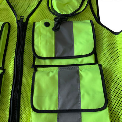 Colete de poliéster de tamanho mais grande para homens com anilha de gancho multifunção e outras características