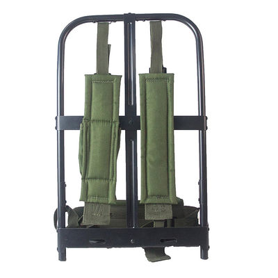 Mochila de viagem de tecido verde de Oxford de 50 litros de capacidade, com armação metálica e 600*900D