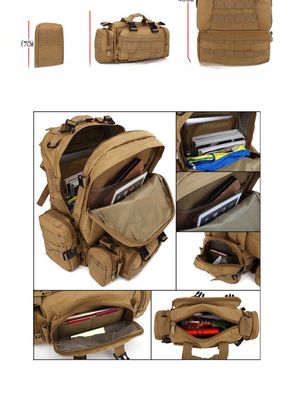 Mochila impermeável de tecido de Oxford 55L 600D com bolsas de acessórios removíveis menores