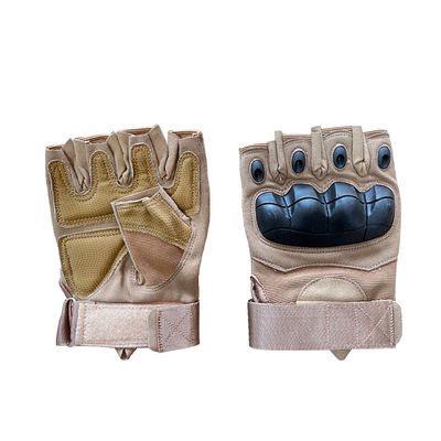 Desporto ao ar livre Proteção de mão com meio dedo Faixa de pulso ajustável e material PU/Nylon/Fibra