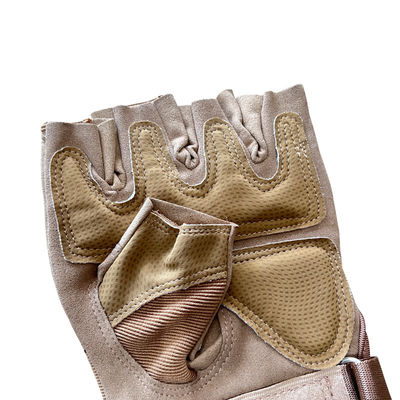 Desporto ao ar livre Proteção de mão com meio dedo Faixa de pulso ajustável e material PU/Nylon/Fibra