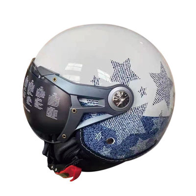Casco ABS branco para motocicleta para condução com/sem LED