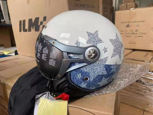 Casco ABS branco para motocicleta para condução com/sem LED