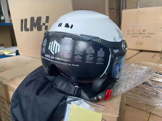 Casco ABS branco para motocicleta para condução com/sem LED