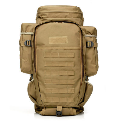 Mochila de montanhismo de alta capacidade de 70L com logotipo de tecido à prova d'água e respirável