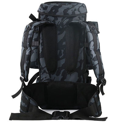 Mochila de montanhismo de alta capacidade de 70L com logotipo de tecido à prova d'água e respirável