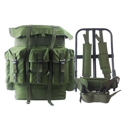 Mochila verde Unisex com alça retrátil