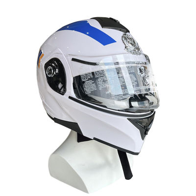 Capa de motocicleta ABS branca com proteção de PC de rosto completo personalizável