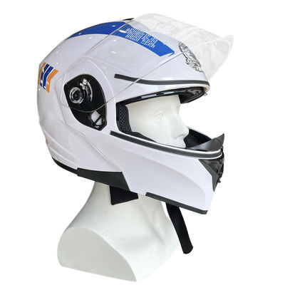 Capa de motocicleta ABS branca com proteção de PC de rosto completo personalizável