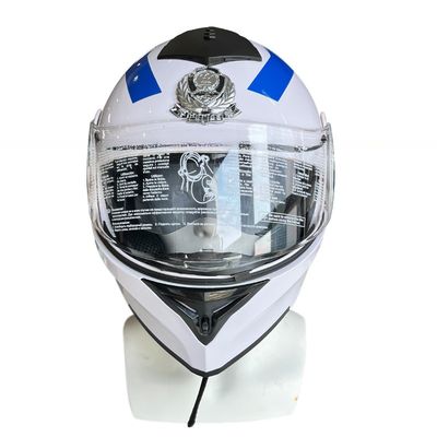 Capa de motocicleta ABS branca com proteção de PC de rosto completo personalizável