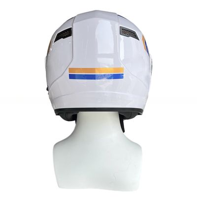 Capa de motocicleta ABS branca com proteção de PC de rosto completo personalizável