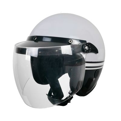 Casco de motocicleta retro para protecção da cabeça branco e personalizável XL