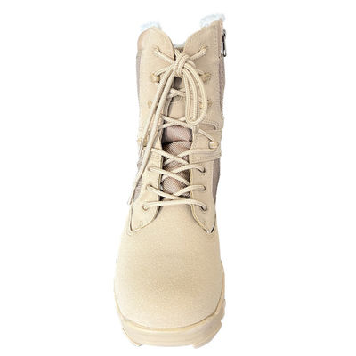 Botas de couro genuíno com sola média alta perfeitas para atividades ao ar livre no inverno e no outono