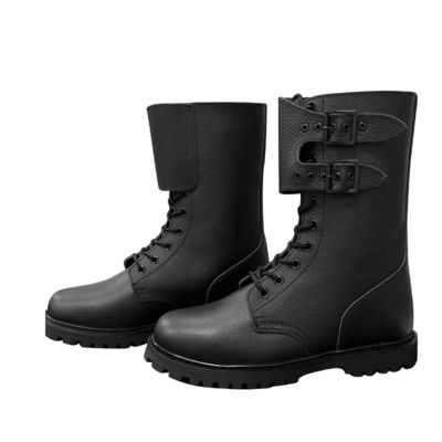 Botas de couro preto de outono para homens com sola externa de borracha altura do calcanhar cerca de 3 cm