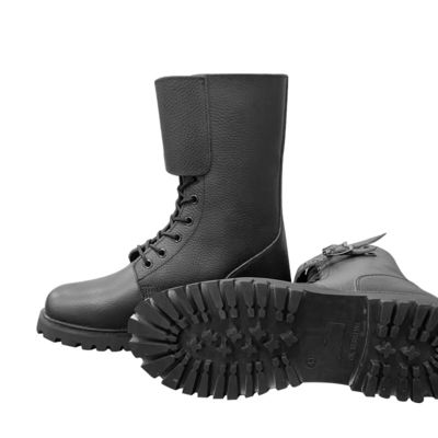 Botas de couro preto de outono para homens com sola externa de borracha altura do calcanhar cerca de 3 cm