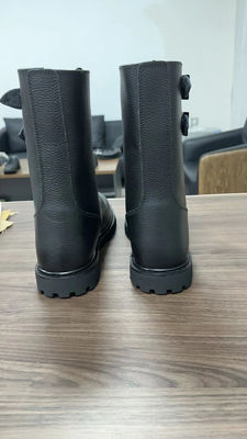 Botas de couro preto de outono para homens com sola externa de borracha altura do calcanhar cerca de 3 cm
