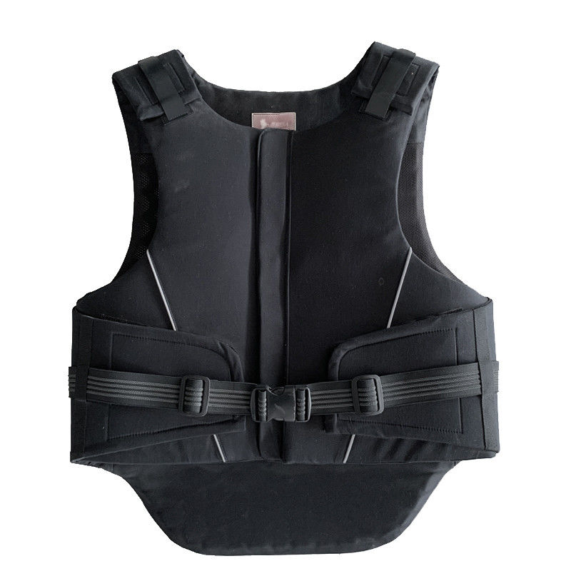 Colete de segurança preto para cavaleiros Leve, confortável Colete equestre 1,2 kg