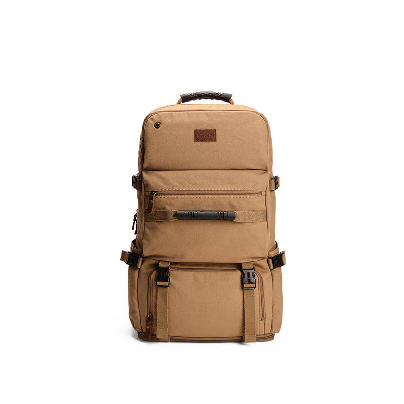 Mochila de tecido de lona para homens, com fecho com fecho de fecho, leve e durável