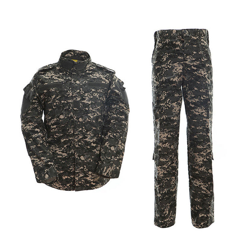Fusão sem costura para caminhadas ao ar livre Trabalho de treino Traje de manga longa Camisas Calças ACU Homens Uniforme de camuflagem