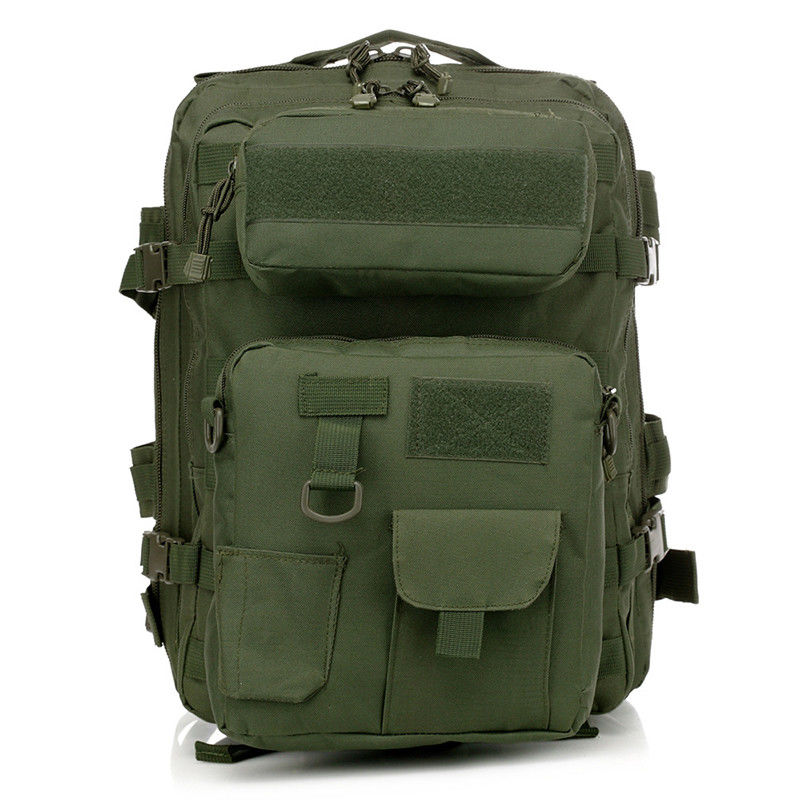 Mochila de treino multifuncional ao ar livre com sistema Molle e bolso de fecho interior