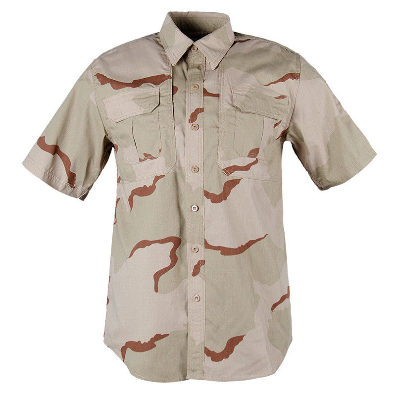 Camisa de manga curta de deserto uniforme 1,4 kg/pc Peso 7 dias Apoio à encomenda de amostras