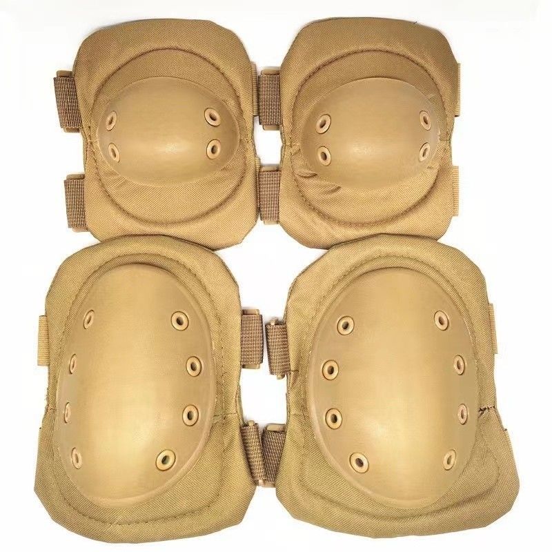 Pads de cotovelo e joelho pretos para atividades ao ar livre