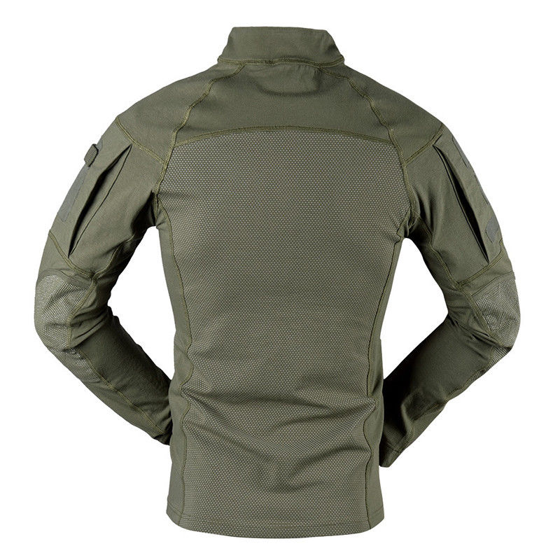 Uniforme desportivo de manga longa verde, de malha, com fusão antiestática e sem costura