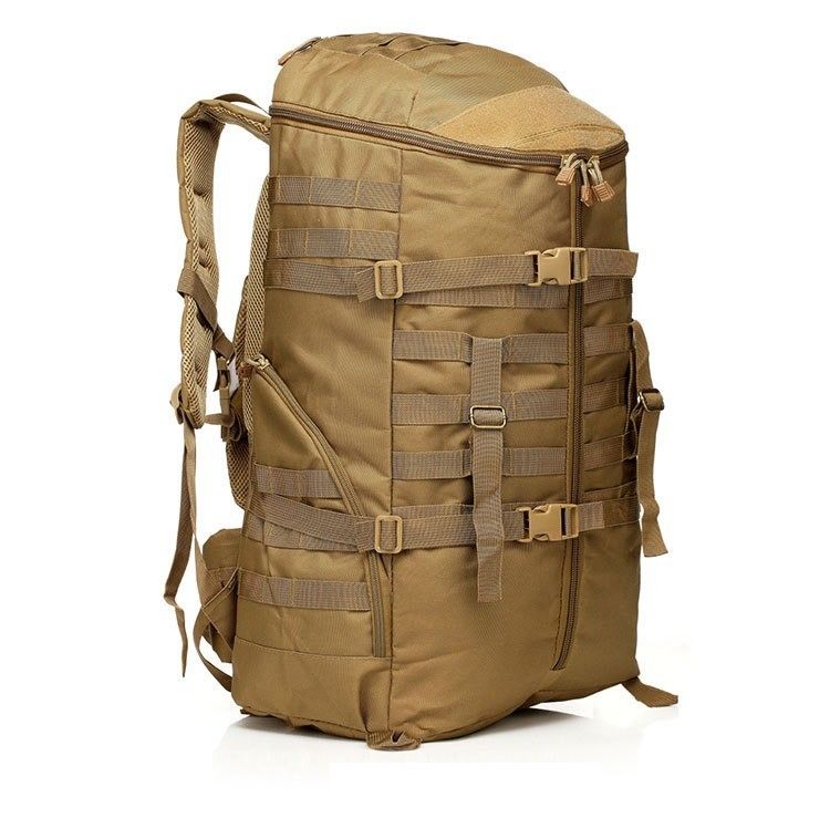 Mochila verde para viagens ao ar livre com grande capacidade e sistema de transporte de cinto de almofada de ar