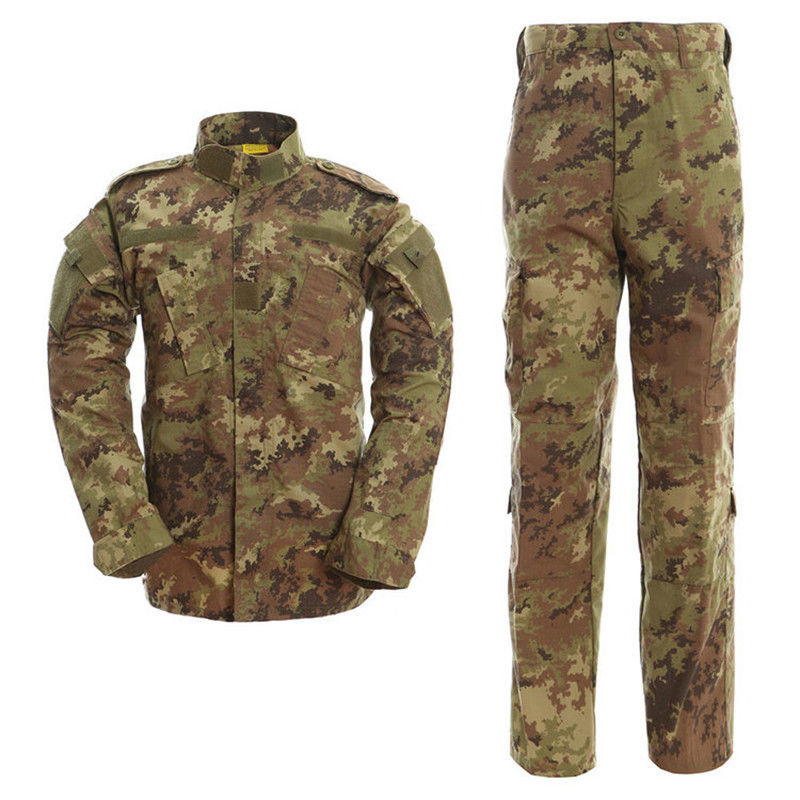 ACU Homens Camuflagem Uniforme de caminhada ao ar livre Trabalho de treino Calças de manga longa Camisas Calças